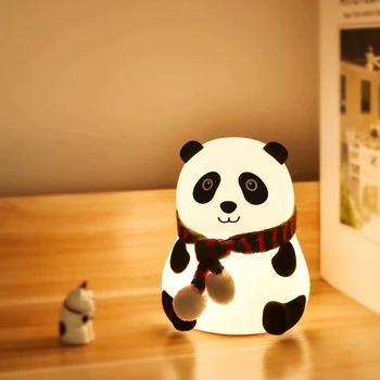 Uusim Silikoon Panda LED Öö Öö Touch Sensor Värvikas USB Laetav Magamistuba Öö Lamp Lapsed, Lapsed, Beebi Kingitus