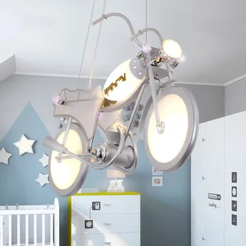 Põhjamaade laevalgusti Kaasaegne kawayi laevalgusti Cartoon Mootorratta Lambid Kids Room Peatamise Valgusti poiste magamistuba kerge