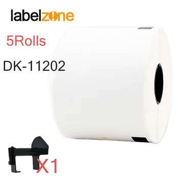 5Rolls Die-cut DK-11202 62mm*100mm Termilise Paber ühildub Vend Label Printer Valge Paber DK11202 must-valge