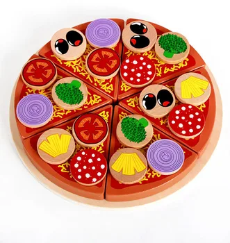 Laste haridus mänguasjad Pizza Puidust Mänguasjad, Toit, Toiduvalmistamis Simulatsiooni Laste Köök Arenguhäireid Baby Kids kingitus Mänguasi L0120