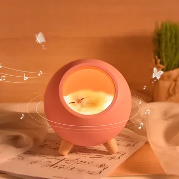 Loominguline laadimine cartoon öö valguses armas armas kass pet maja USB-touch atmosfääri KERGE Magamistuba laste LED laualamp